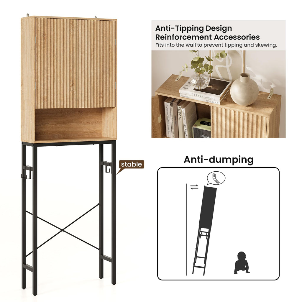Freestanding Tall Wood Over The Toilet Storage Cabinet F568