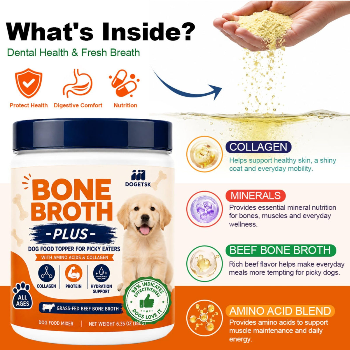 Doggy Nutritious Beef Bone Soup Supplement U76686