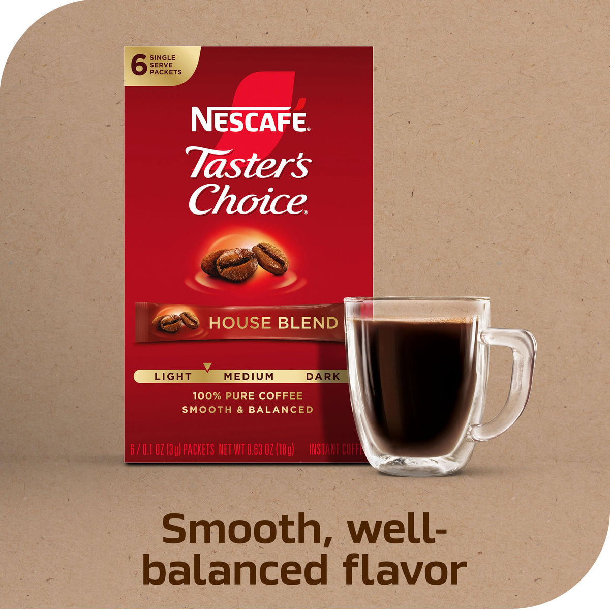 Instant Coffee Packets Light Medium Roast 72 Packets I2721