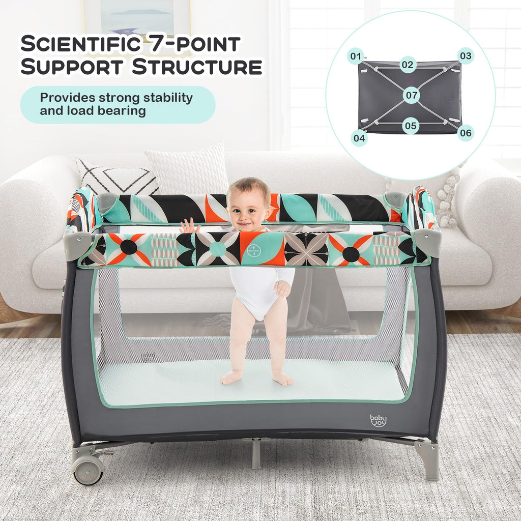 4 in 1 Pack and Play Portable Baby Playard with Bassinet Z269619
