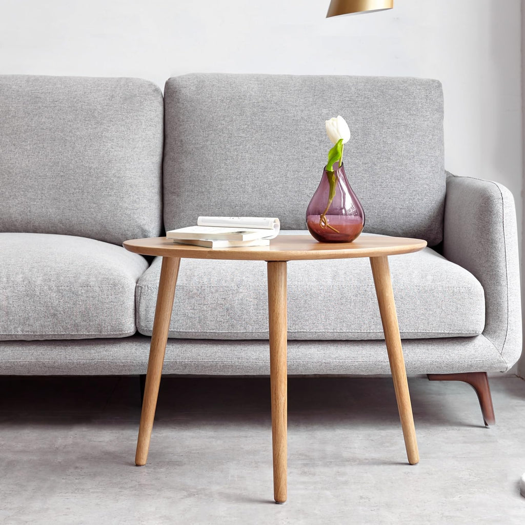 Oval Solid Oak Wood Coffee Table Y414868