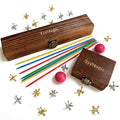 Wooden Gift Boxes 20 Metal Jacks 2 Balls 41 Colored Sticks V240
