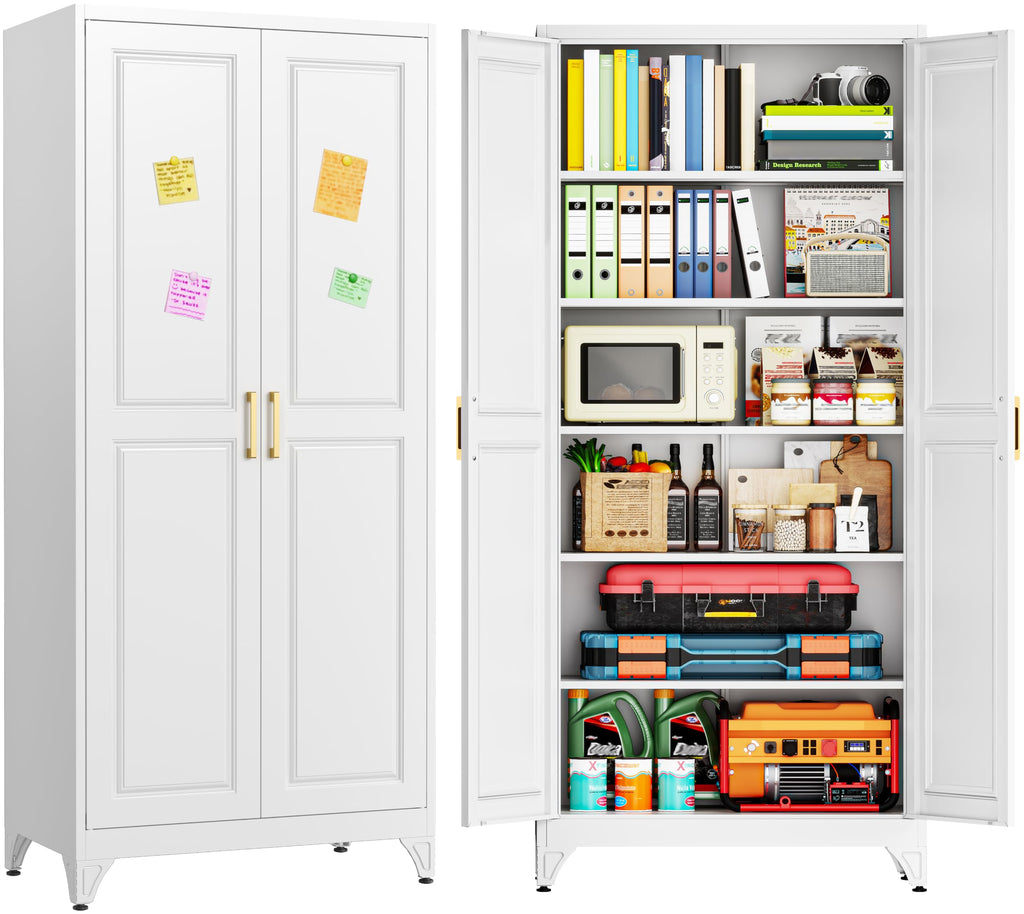 75" Kitchen Pantry Cabinet with Doors and Shelves P23098