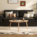 Oval Solid Oak Wood Coffee Table Y414868