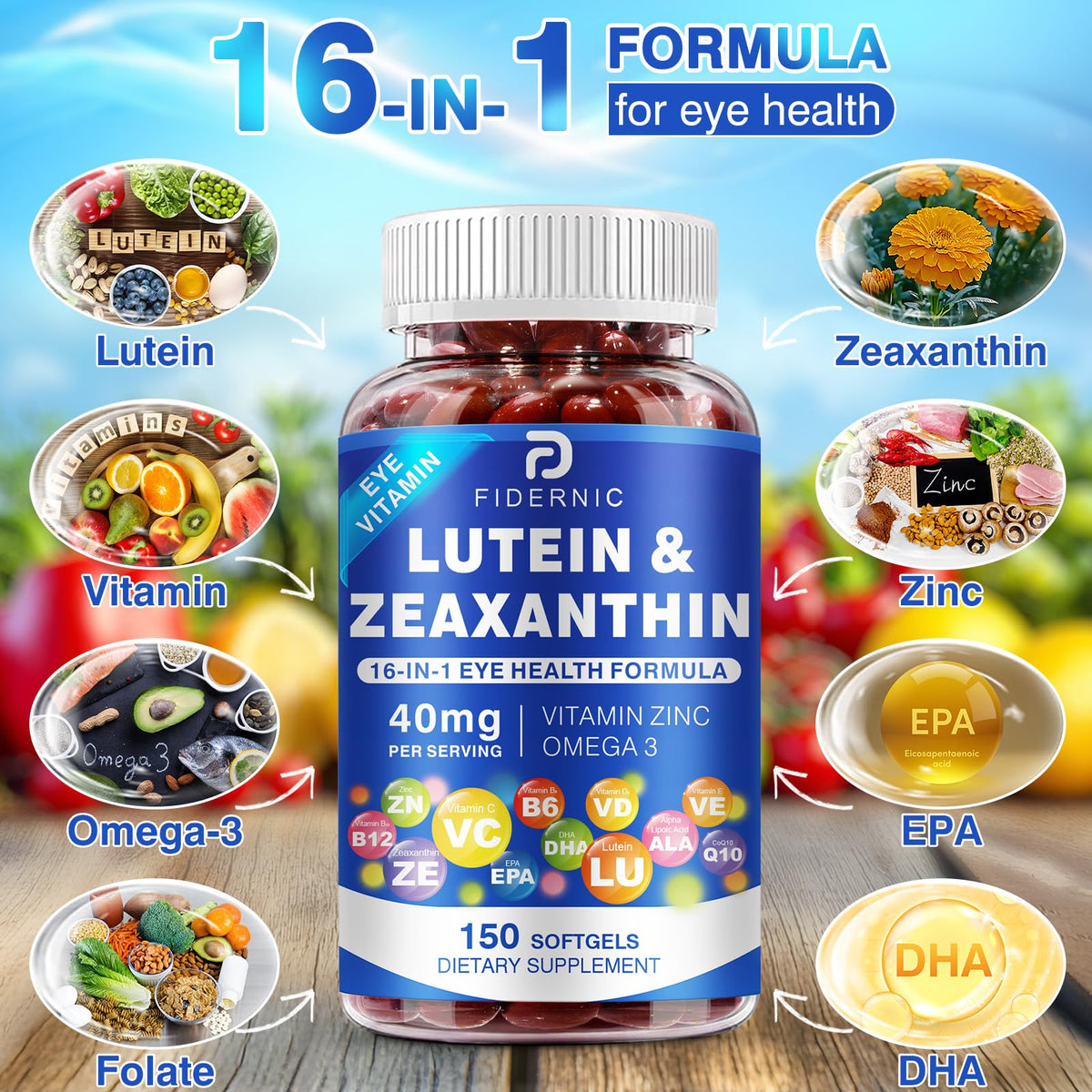 Lutein and Zeaxanthin Eye Vitamins 150 Softgels Q26052