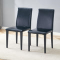 Black PU Leather Upholstered Dining Chairs Set of 2 with Metal Legs S2358