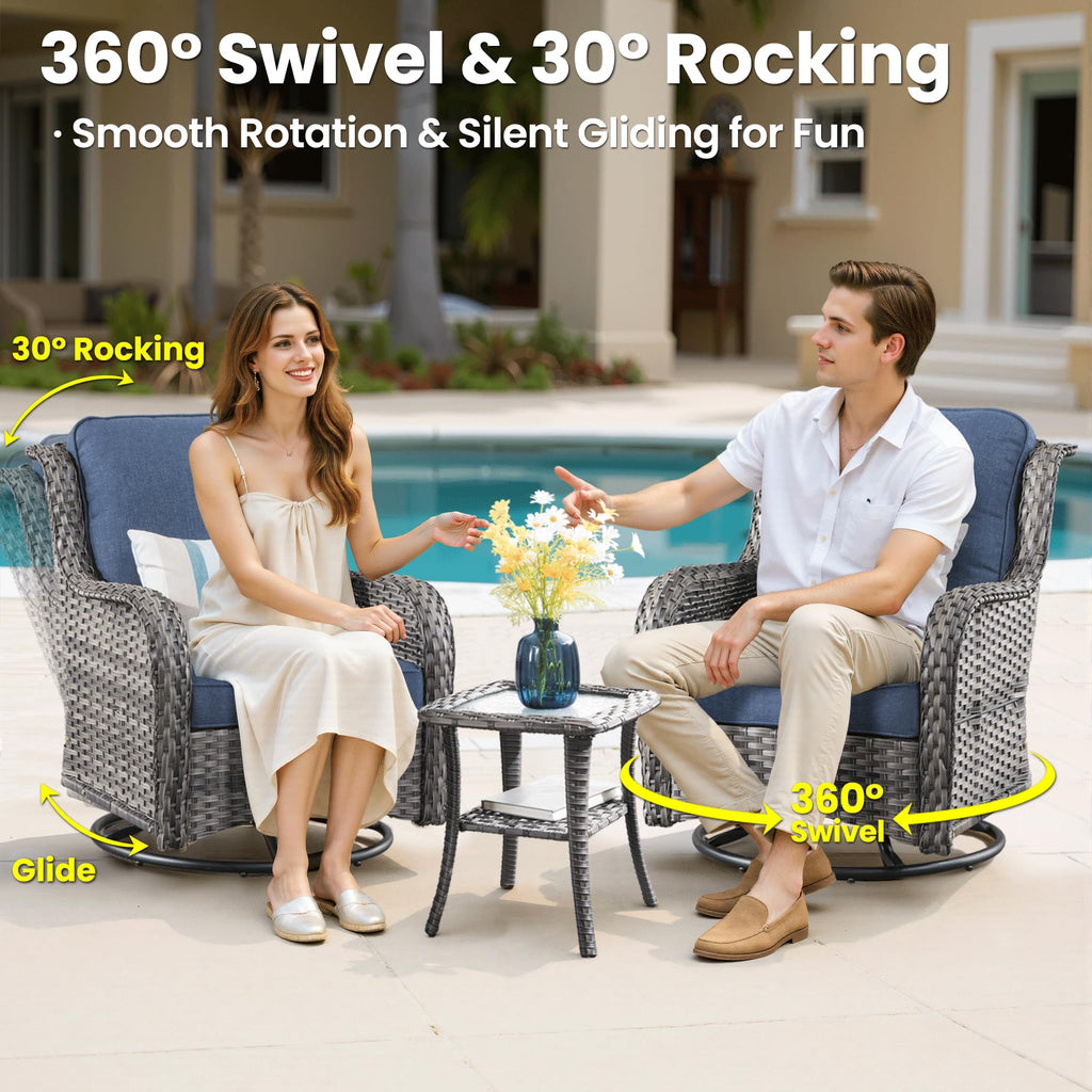 5-Piece Outdoor Wicker Sofa Set with Swivel Chairs M515
