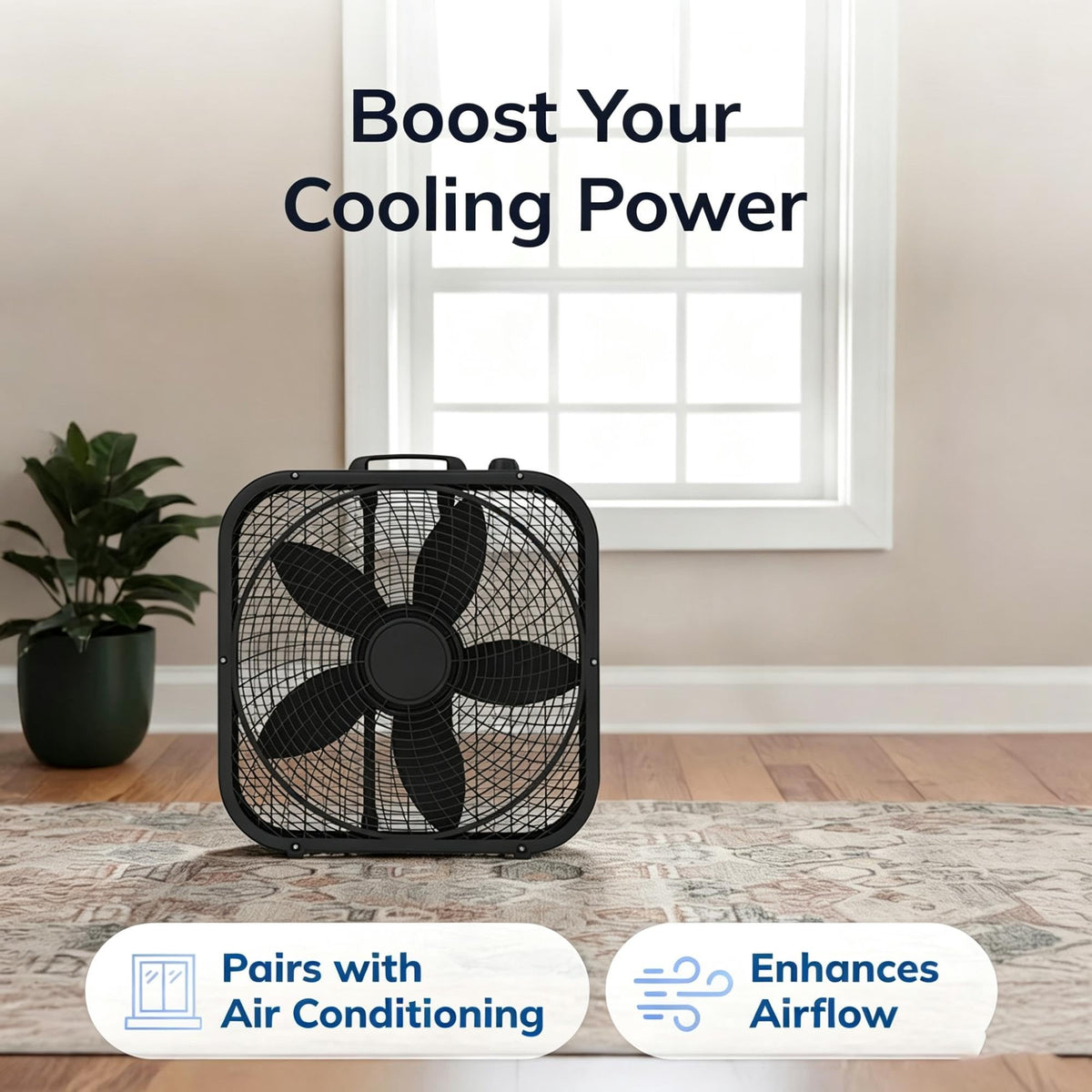 20 Inch 3 Speed Portable Box Fan I98228