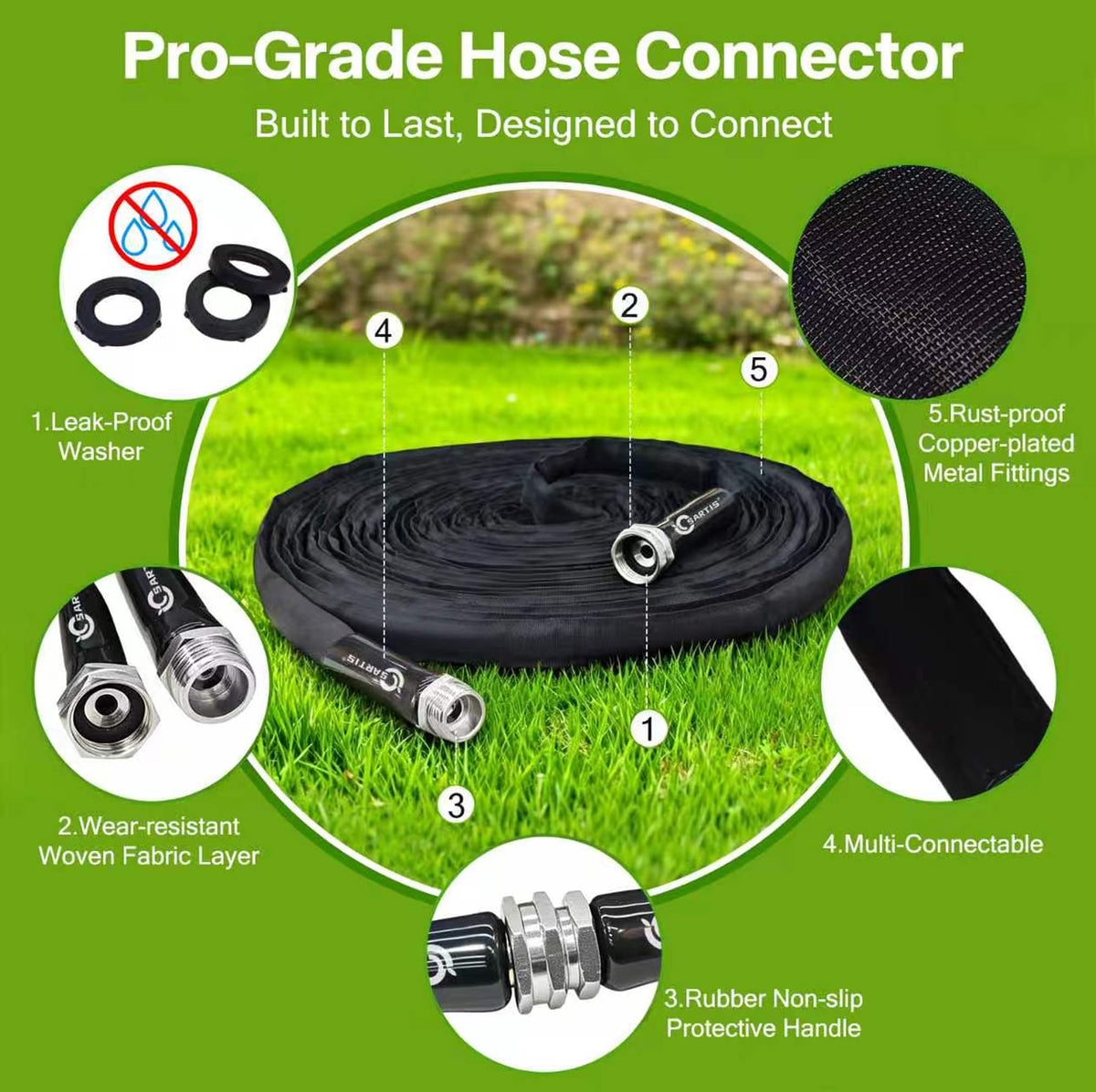 100 ft x 5/8 in Black All-Weather Garden Hose T379264