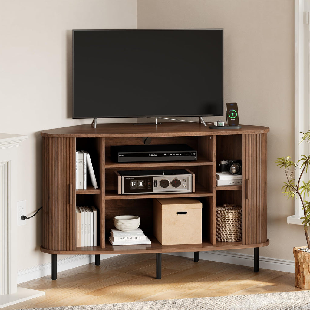 47" Walnut Corner TV Stand P9801