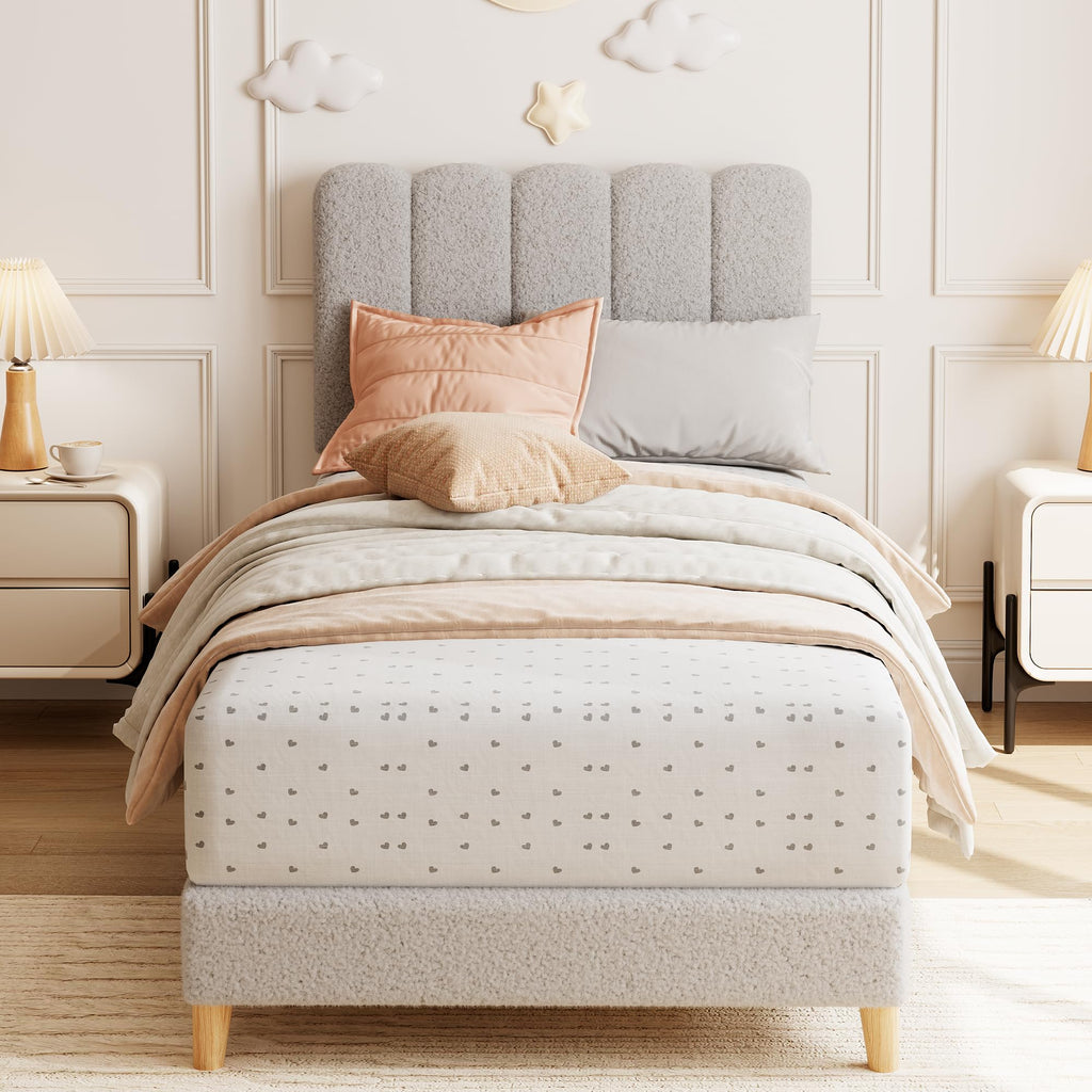 Twin Bed Frame with Headboard D555
