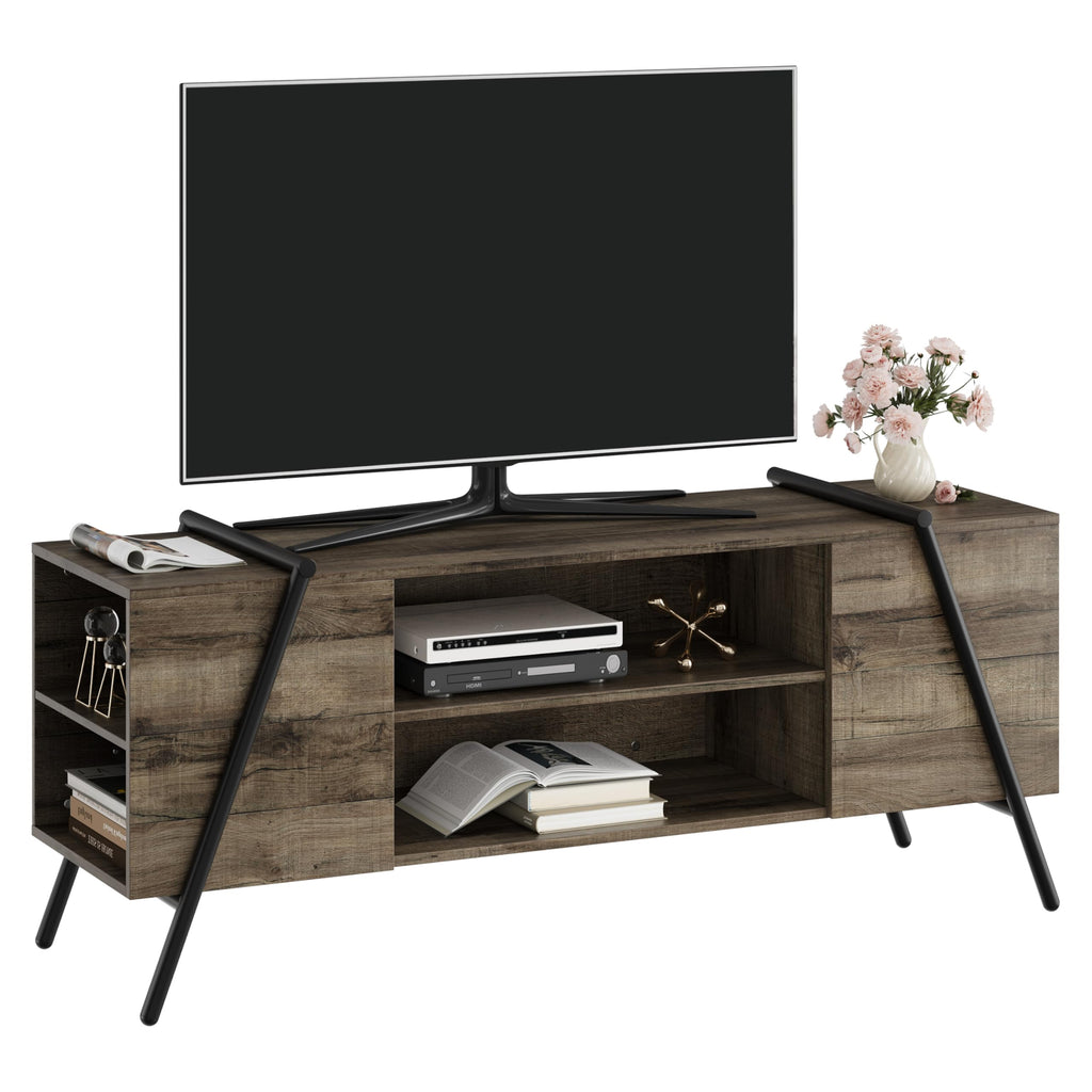 55.12" Weathered Oak Wooden TV Stand J688