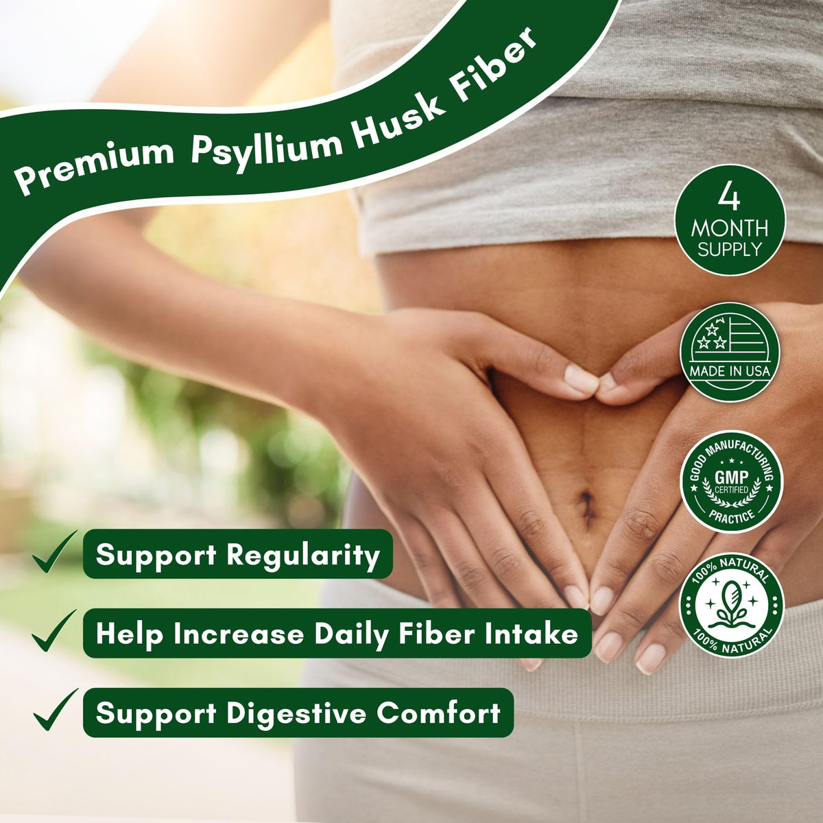 1450mg 240 Capsules Psyllium Husk Fiber Supplement C2094