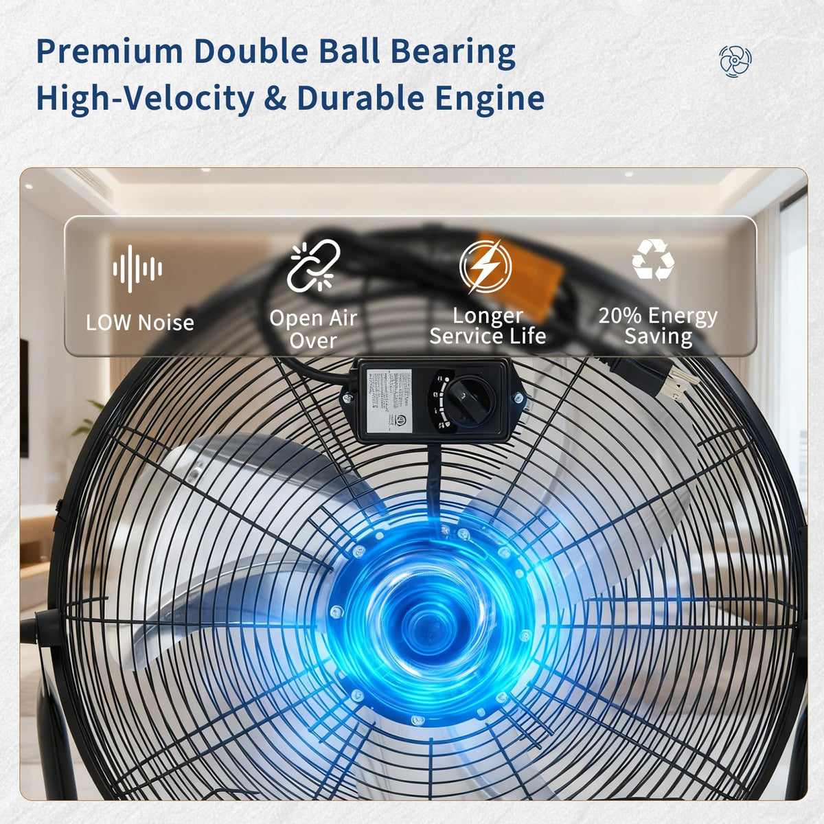 18 Inch 3 Speeds Metal Floor Fan U32731