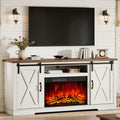 Fireplace TV Stand with Sliding Barn Door T88770