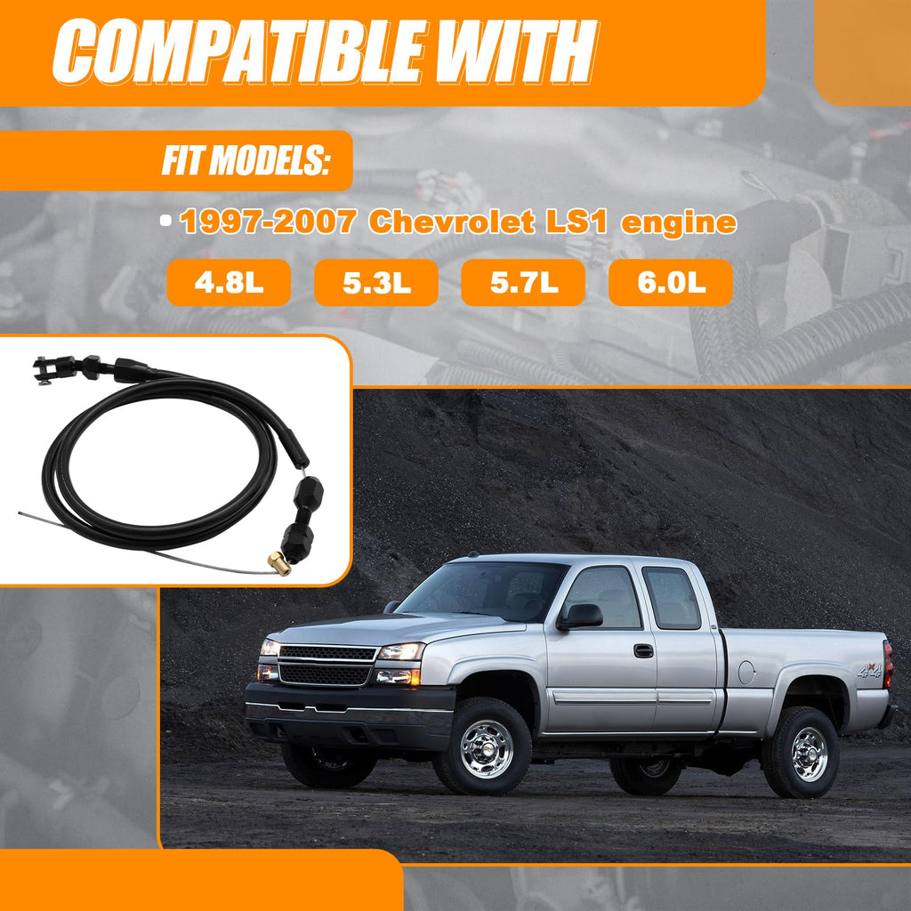 36-Inch LS Throttle Cable Stainless Steel Braided O609900