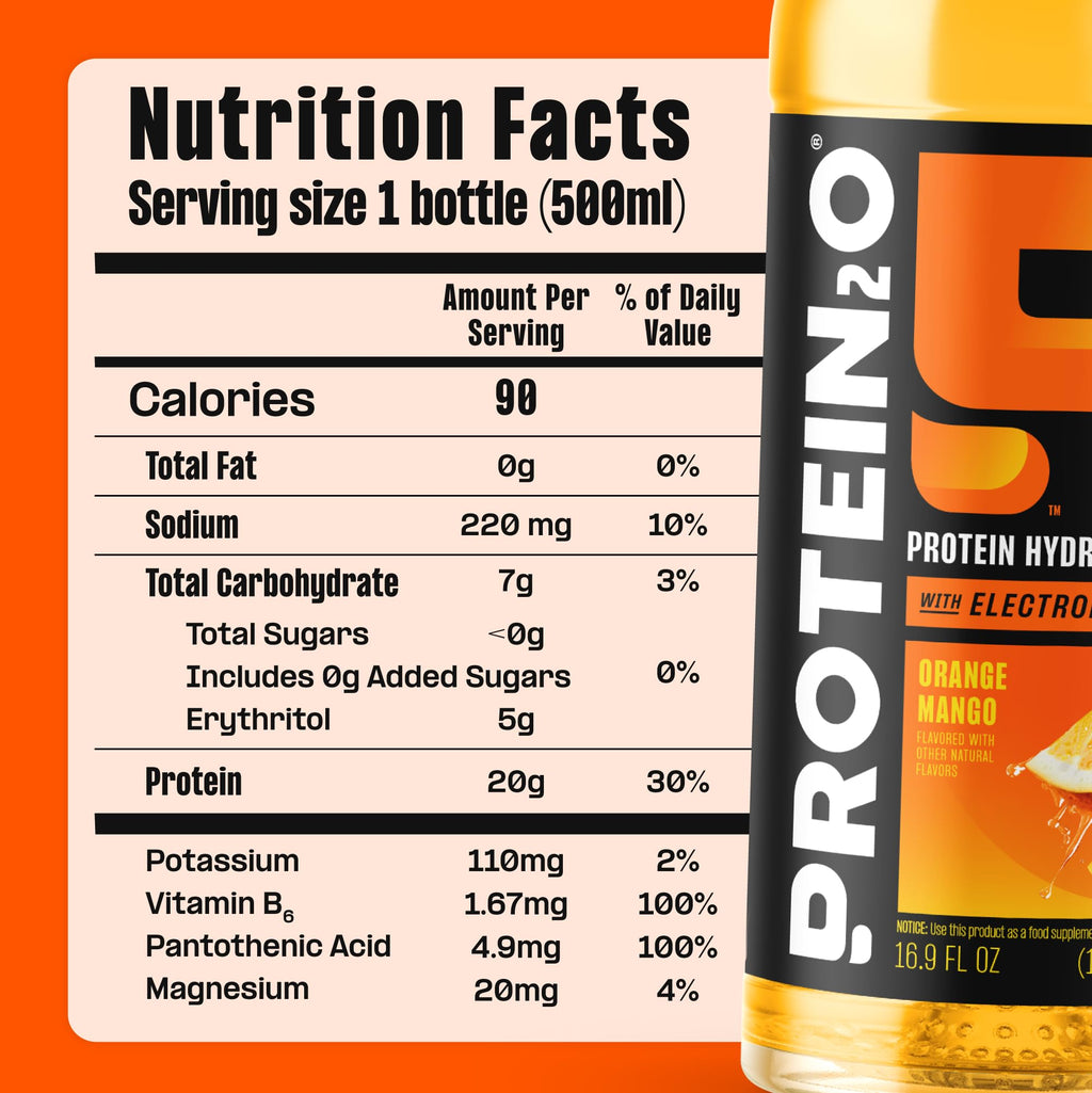 Clear Whey Protein & Electrolyte Beverage 20g Protein 16.9 fl oz 12 Count B42568