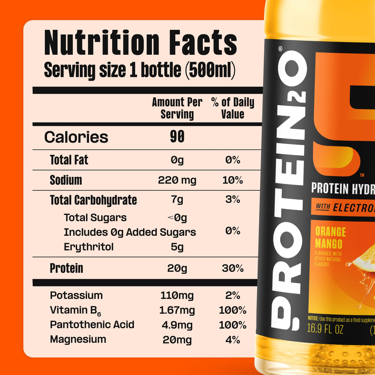 Clear Whey Protein & Electrolyte Beverage 20g Protein 16.9 fl oz 12 Count B42568