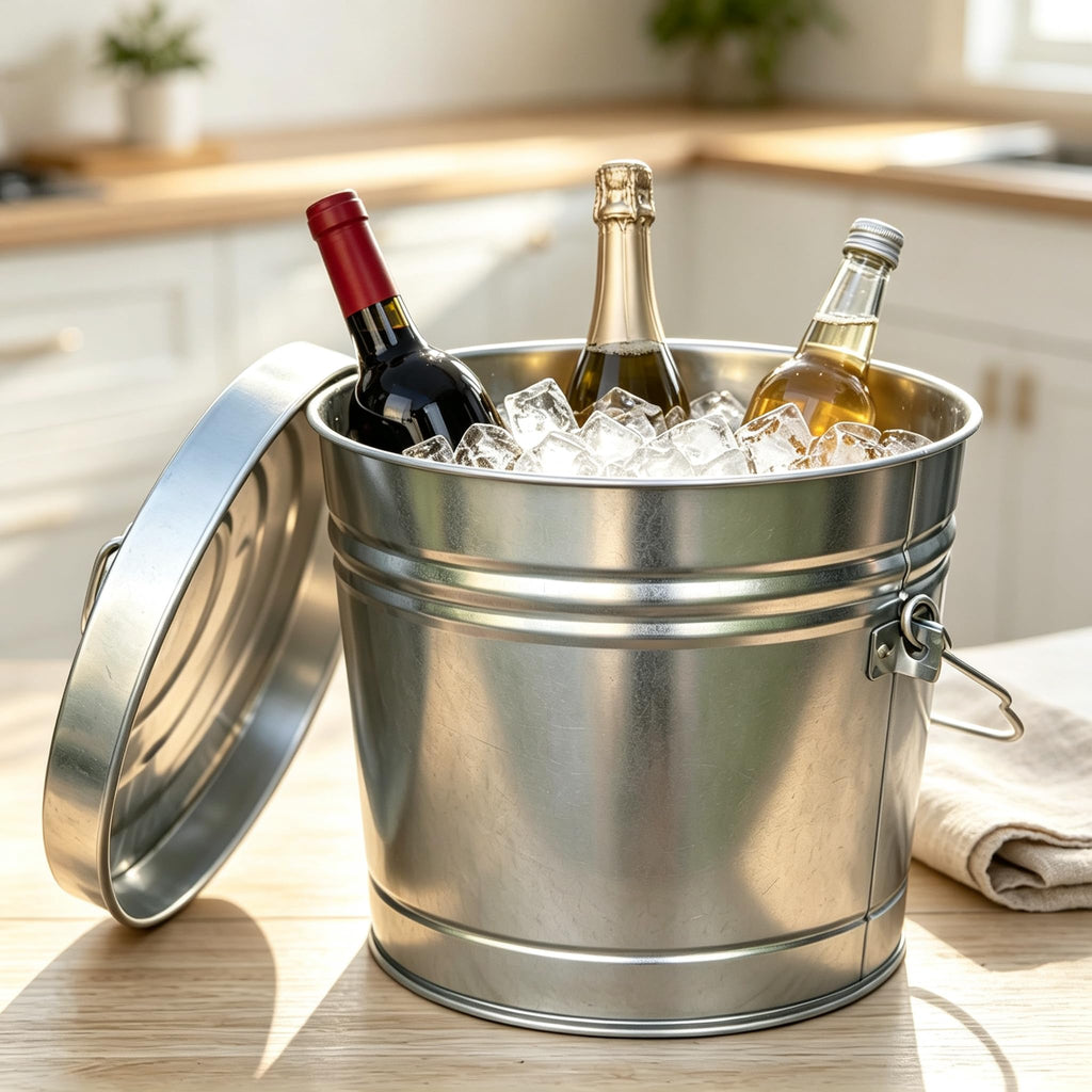 6 Gallon Galvanized Steel Storage Can with Locking Lid X495