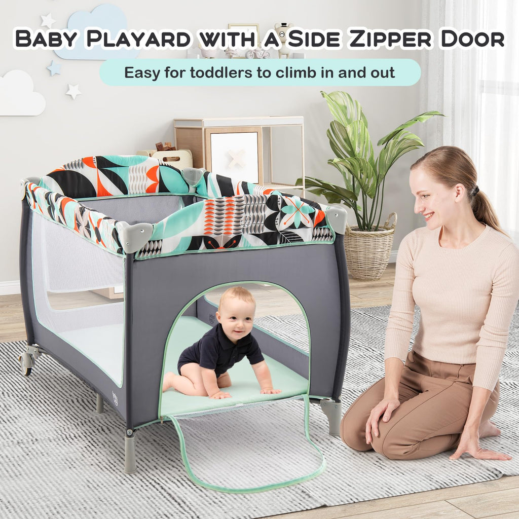 4 in 1 Pack and Play Portable Baby Playard with Bassinet Z269619