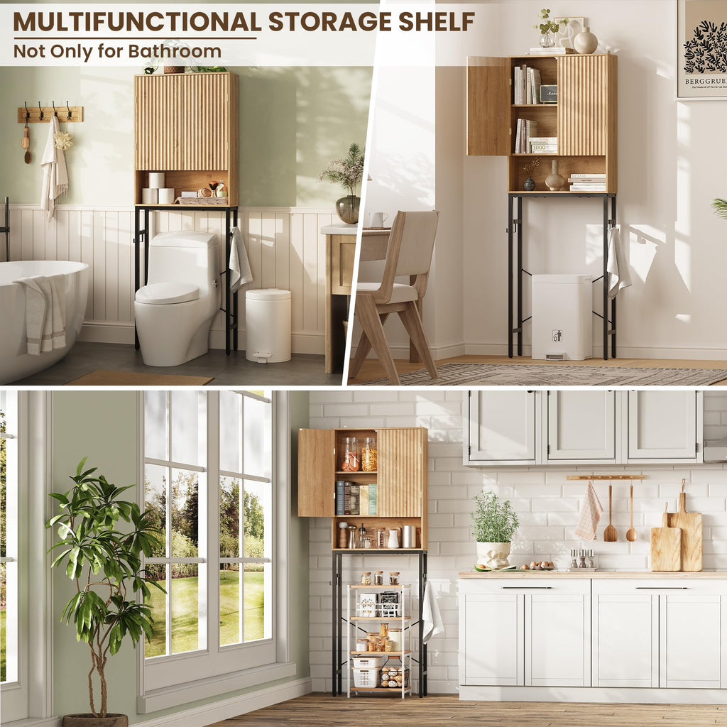 Freestanding Tall Wood Over The Toilet Storage Cabinet F568