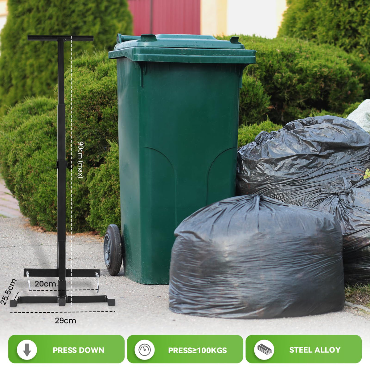 Manual Trash Compactor with Adjustable Handle P51432