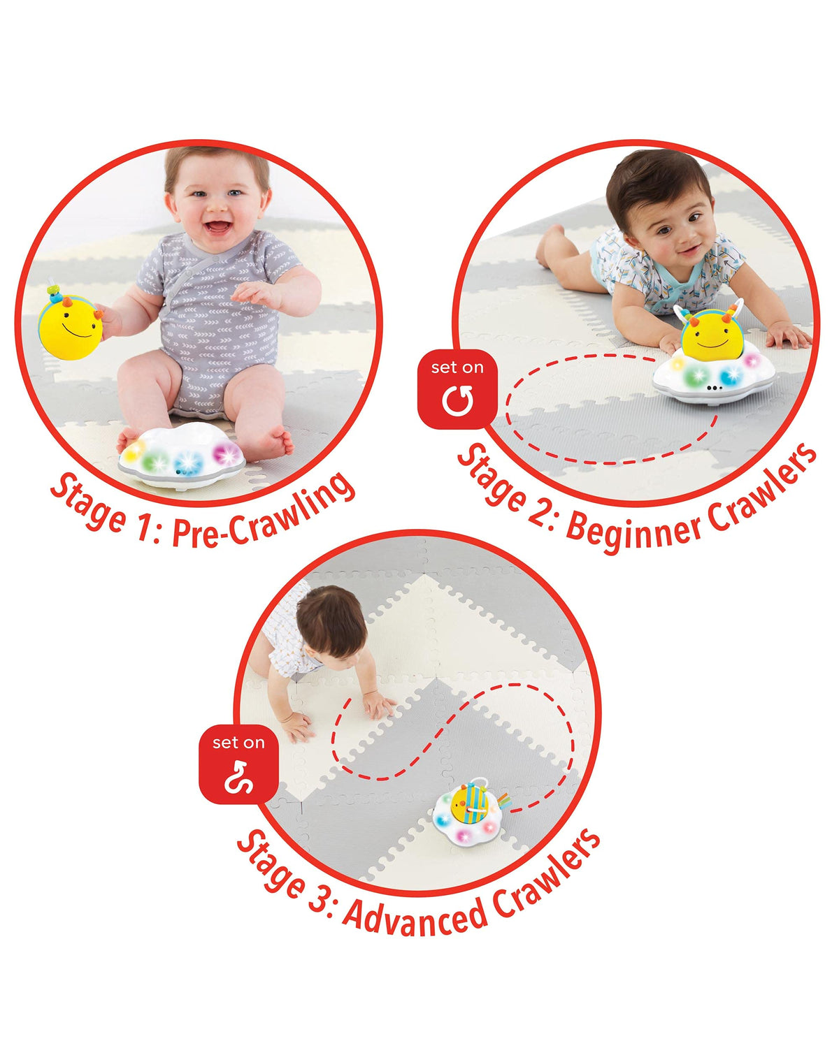 3 in 1 Baby Activity Center + 3-Stage Developmental Learning Crawl Toy Y174