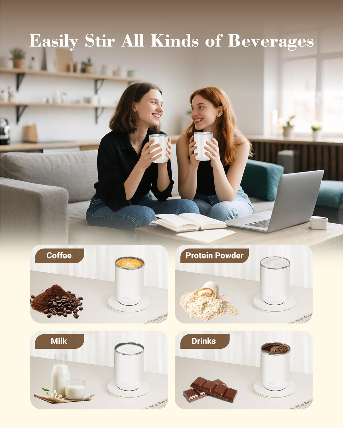 Self-Heating 10oz Temperature Controlled Coffee Mug with Dripper S700