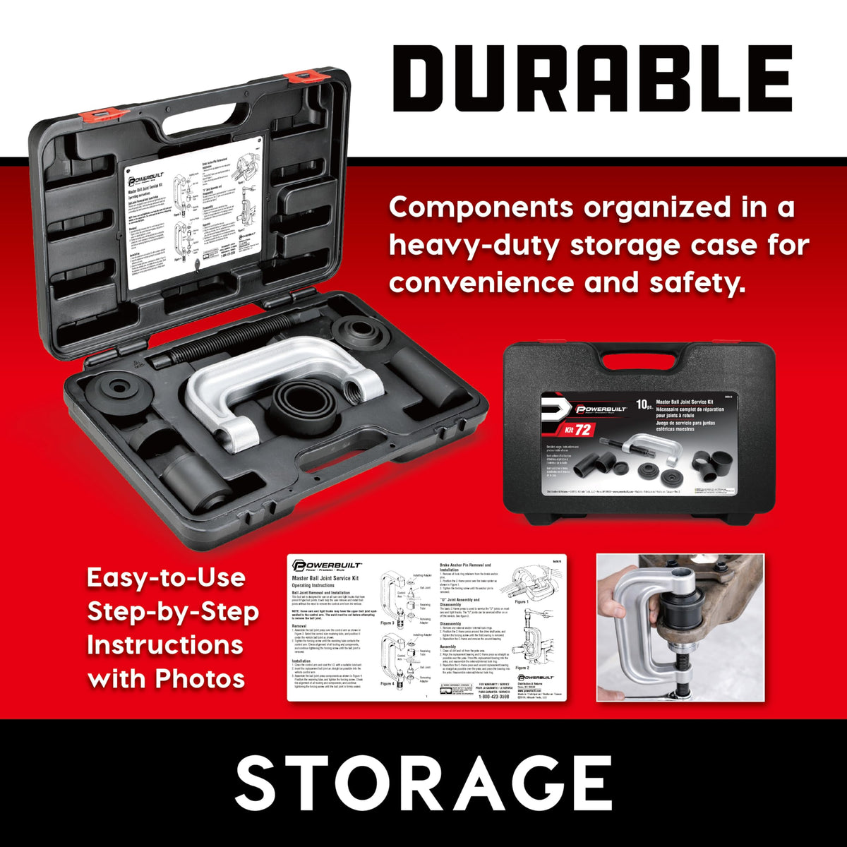 10 Piece Ball Joint Service Tool Kit with Storage Case Q242