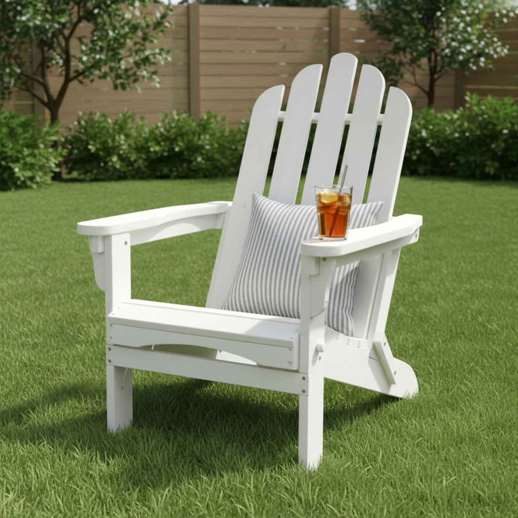 Eggshell White Wooden Outdoor Folding Chair C25283
