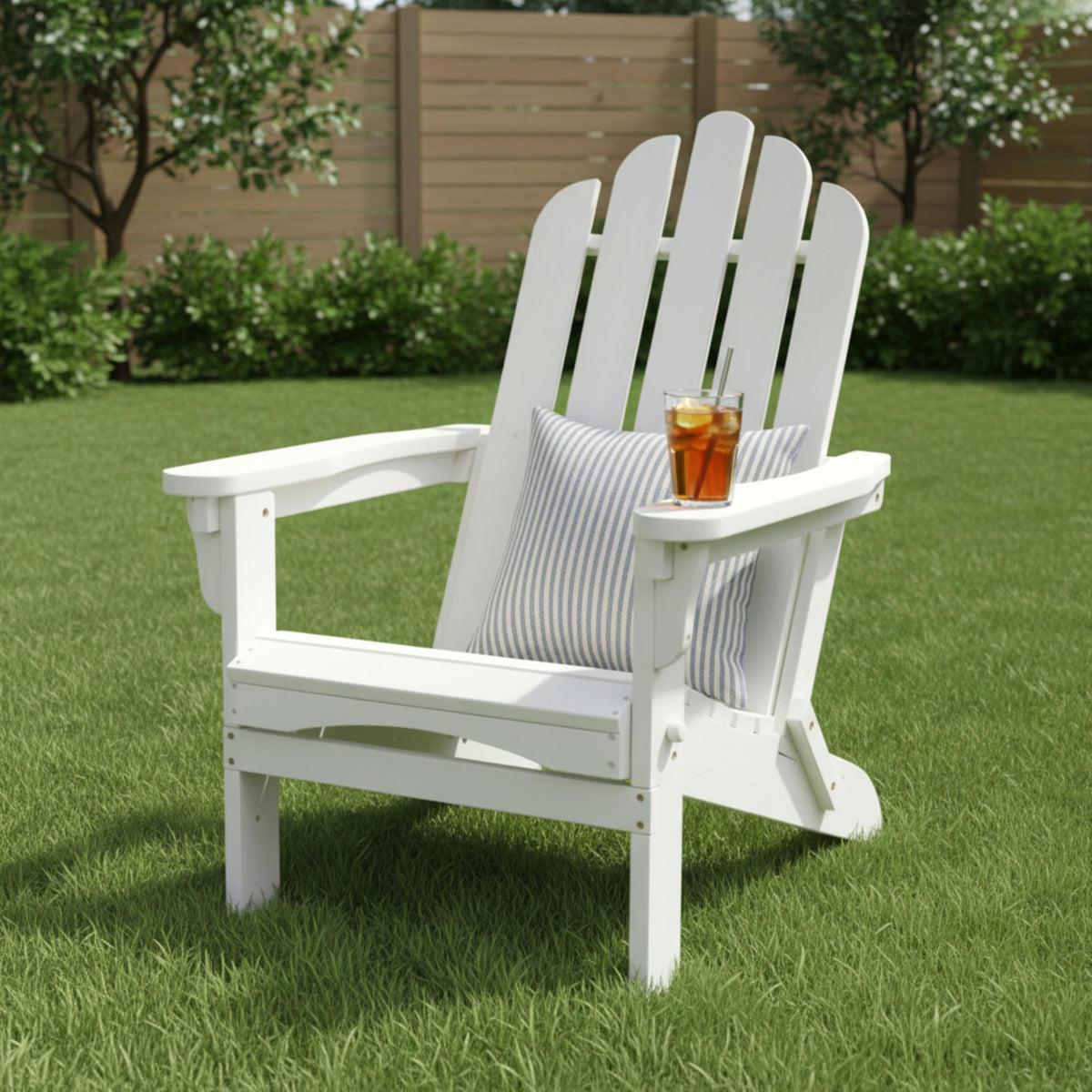 Eggshell White Wooden Outdoor Folding Chair C25283