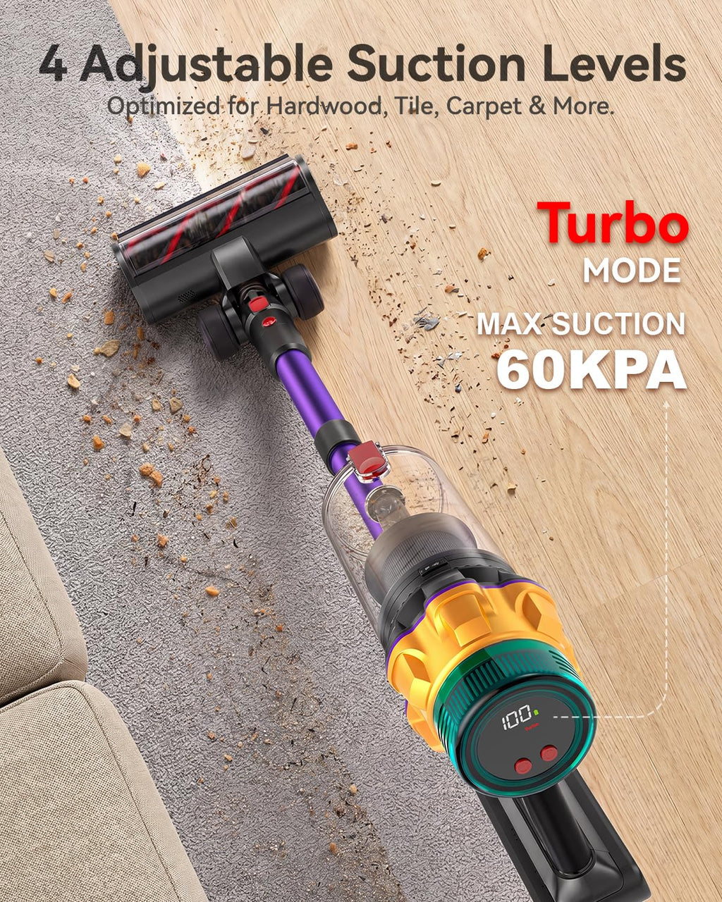 Cordless Stick Vacuum Cleaner 650W 60KPA E149