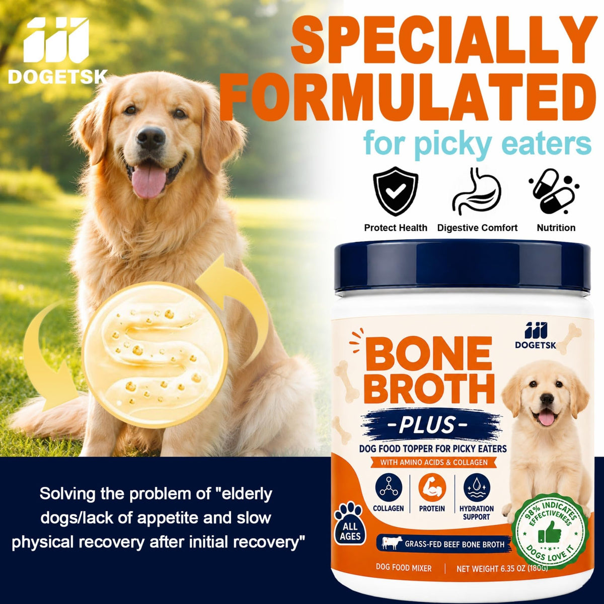 Doggy Nutritious Beef Bone Soup Supplement U76686
