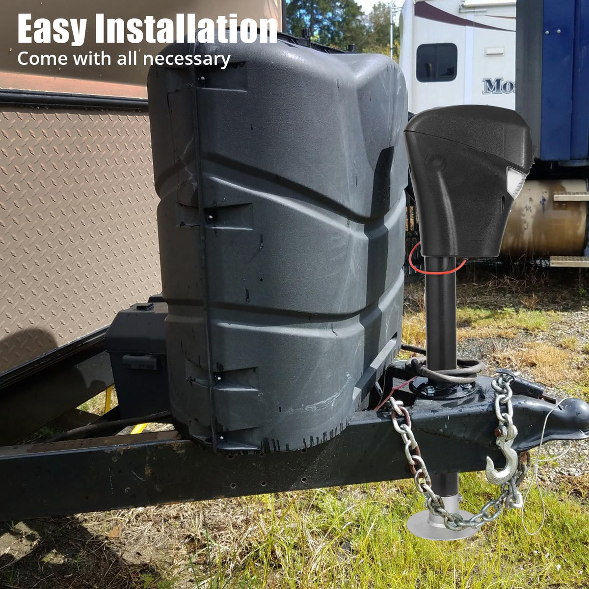 3500lbs Electric Trailer Jack with Front LED, 18" Lift Q834