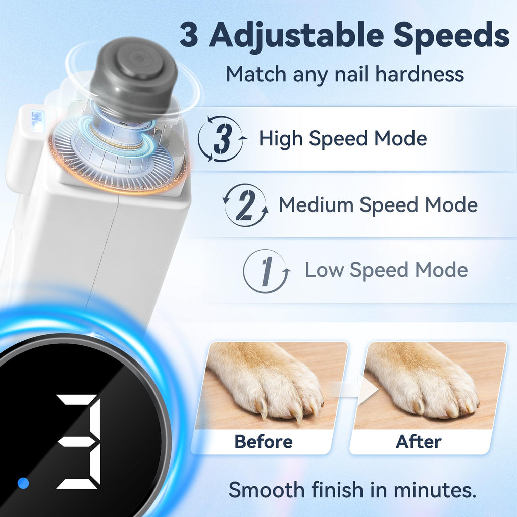 2-in-1 Quiet Electric Pet Nail Clipper & Grinder with Light O15182