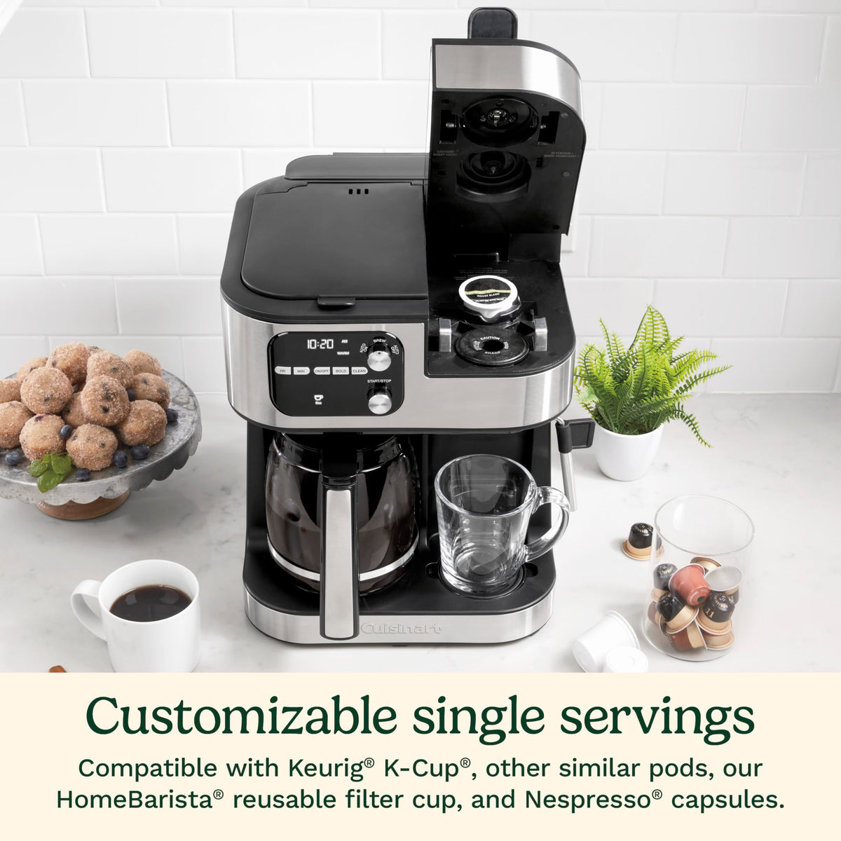4-in-1 Coffee Maker with Three Brewing Sizes, Black A553161