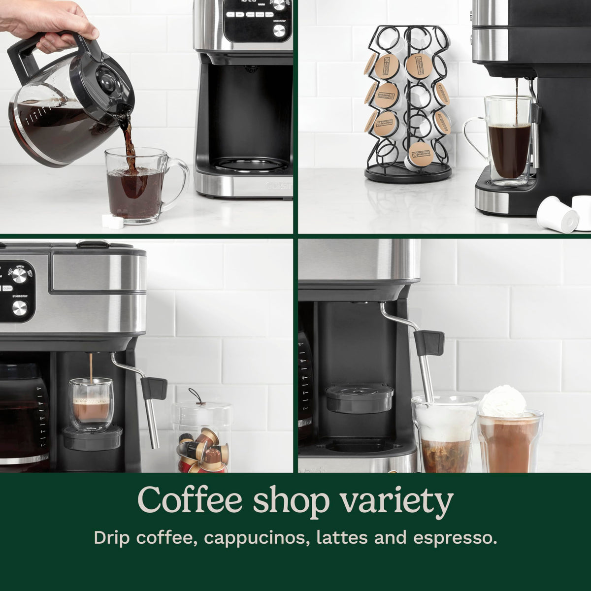 4-in-1 Coffee Maker with Three Brewing Sizes, Black A553161