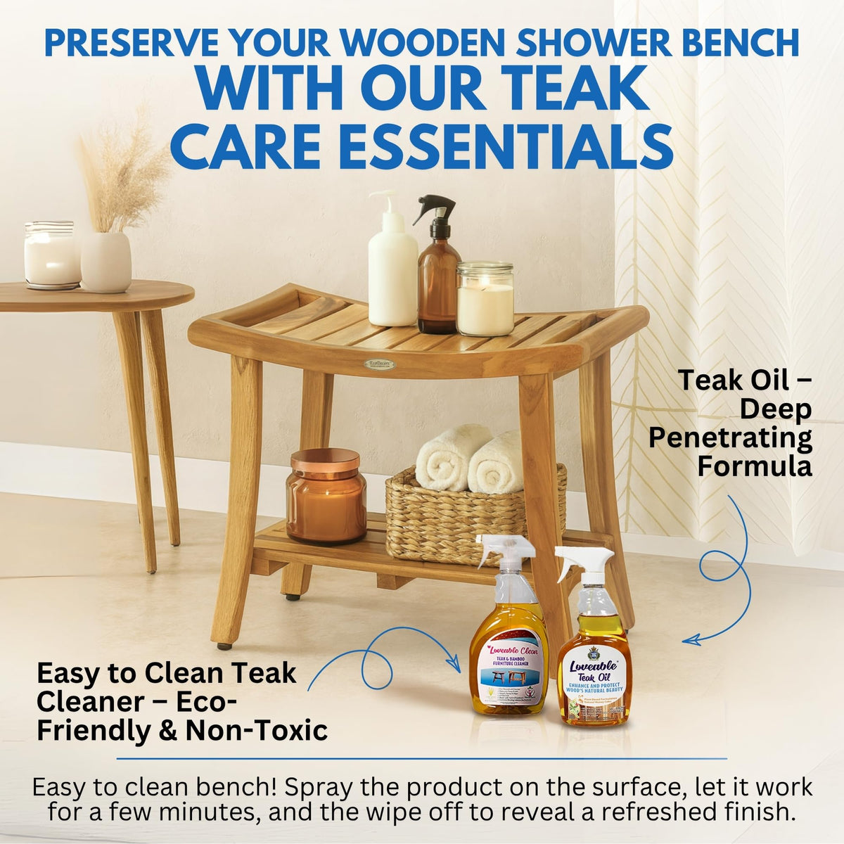 30-Inch Teak Shower Bench with Shelf C51194