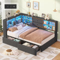 Twin Corner Bed Frame with Storage Drawers V6301