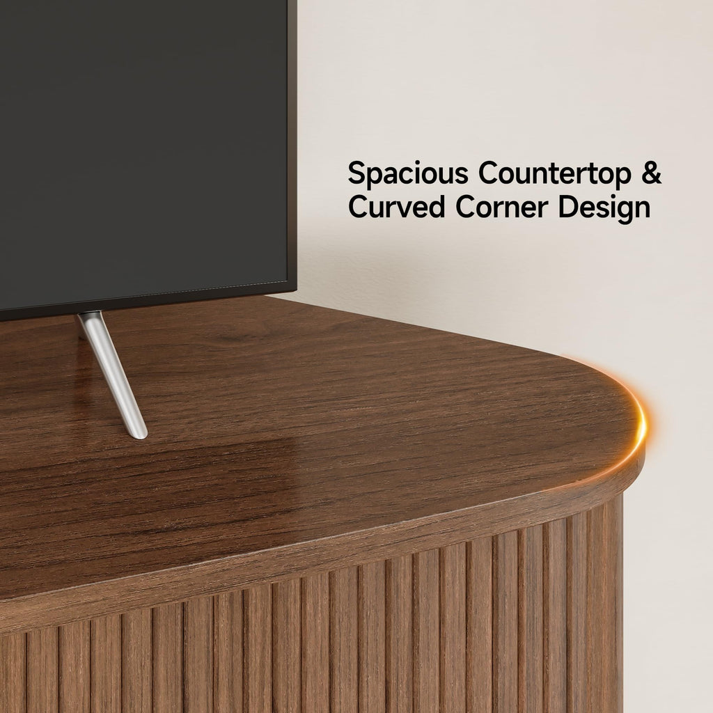 47" Walnut Corner TV Stand P9801