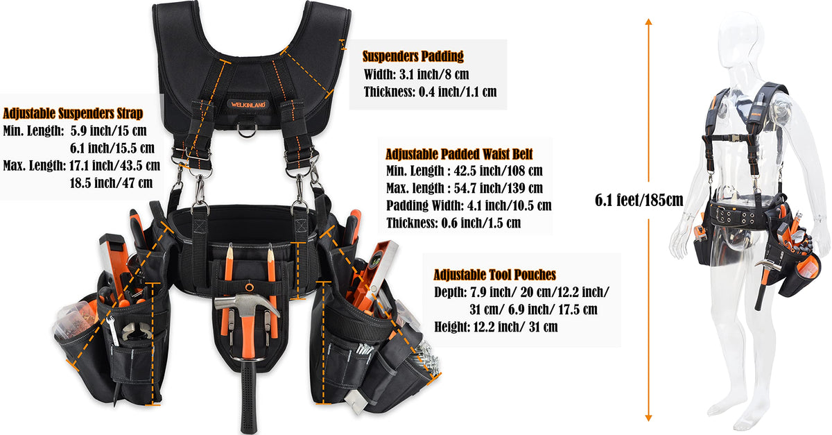 39 Pockets Tool Belts with Suspenders J1623