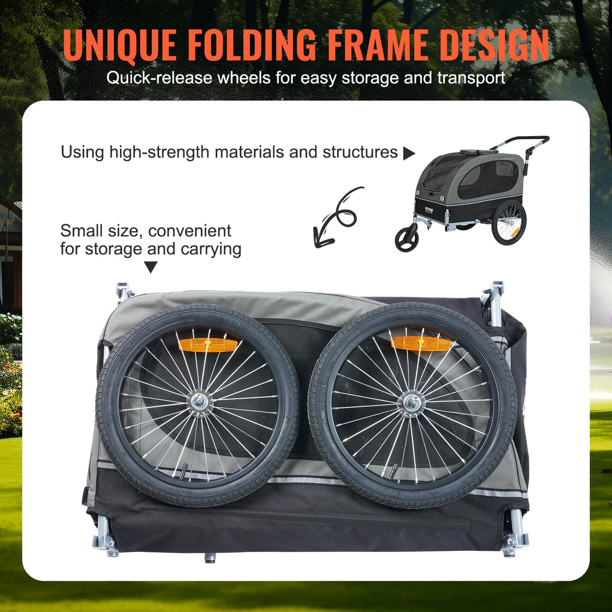 Dog Bike Trailer 2-in-1 Pet Stroller Bicycle Carrier U224