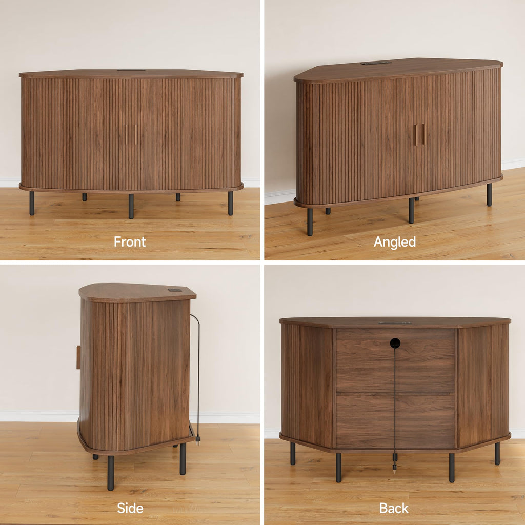 47" Walnut Corner TV Stand P9801