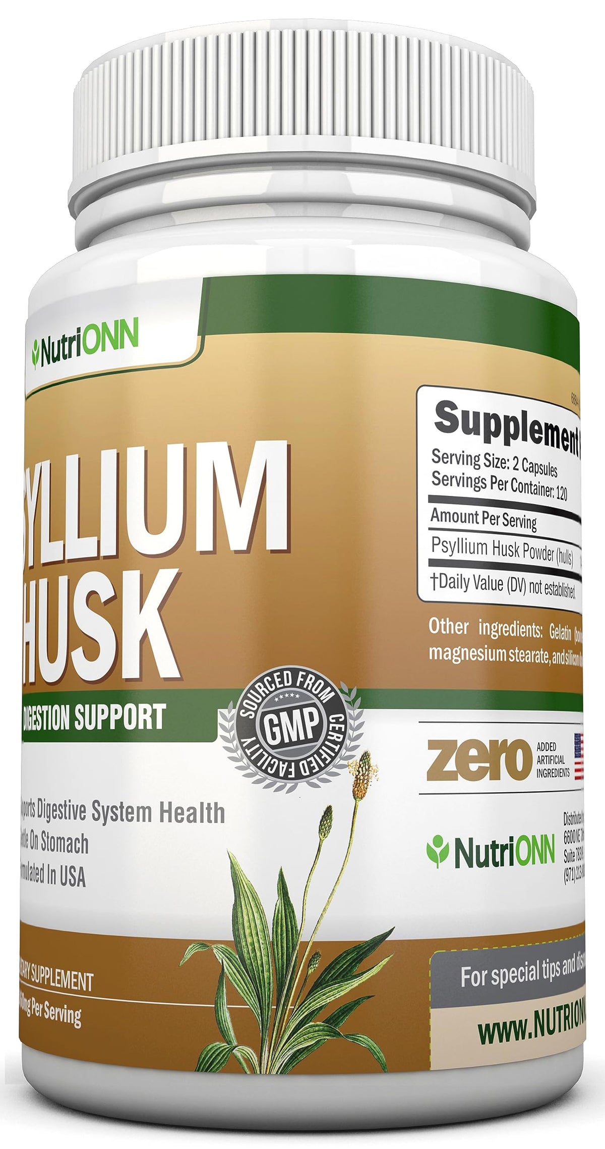1450mg 240 Capsules Psyllium Husk Fiber Supplement C2094