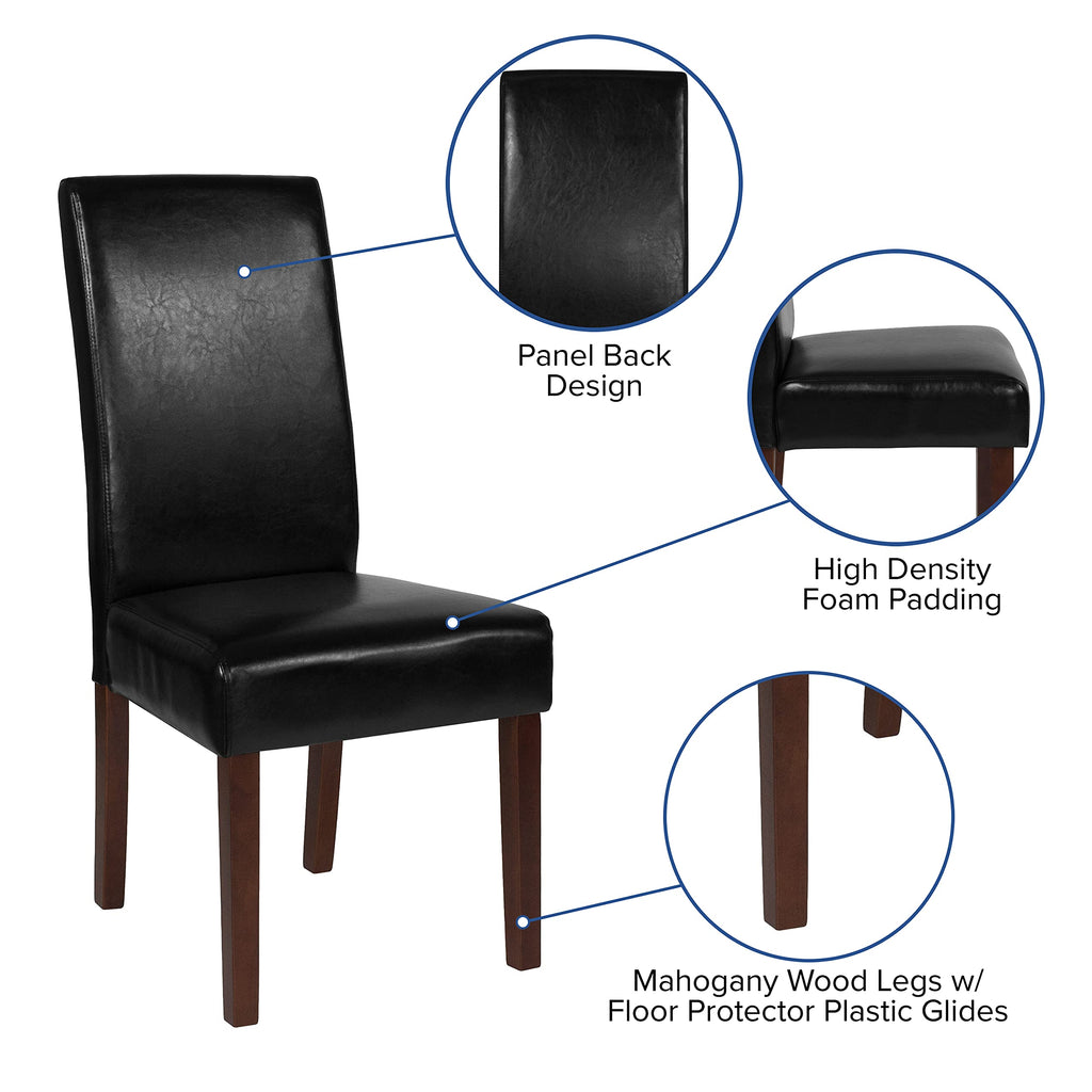 Black Faux Leather Parsons Chair 4-Pack G2063