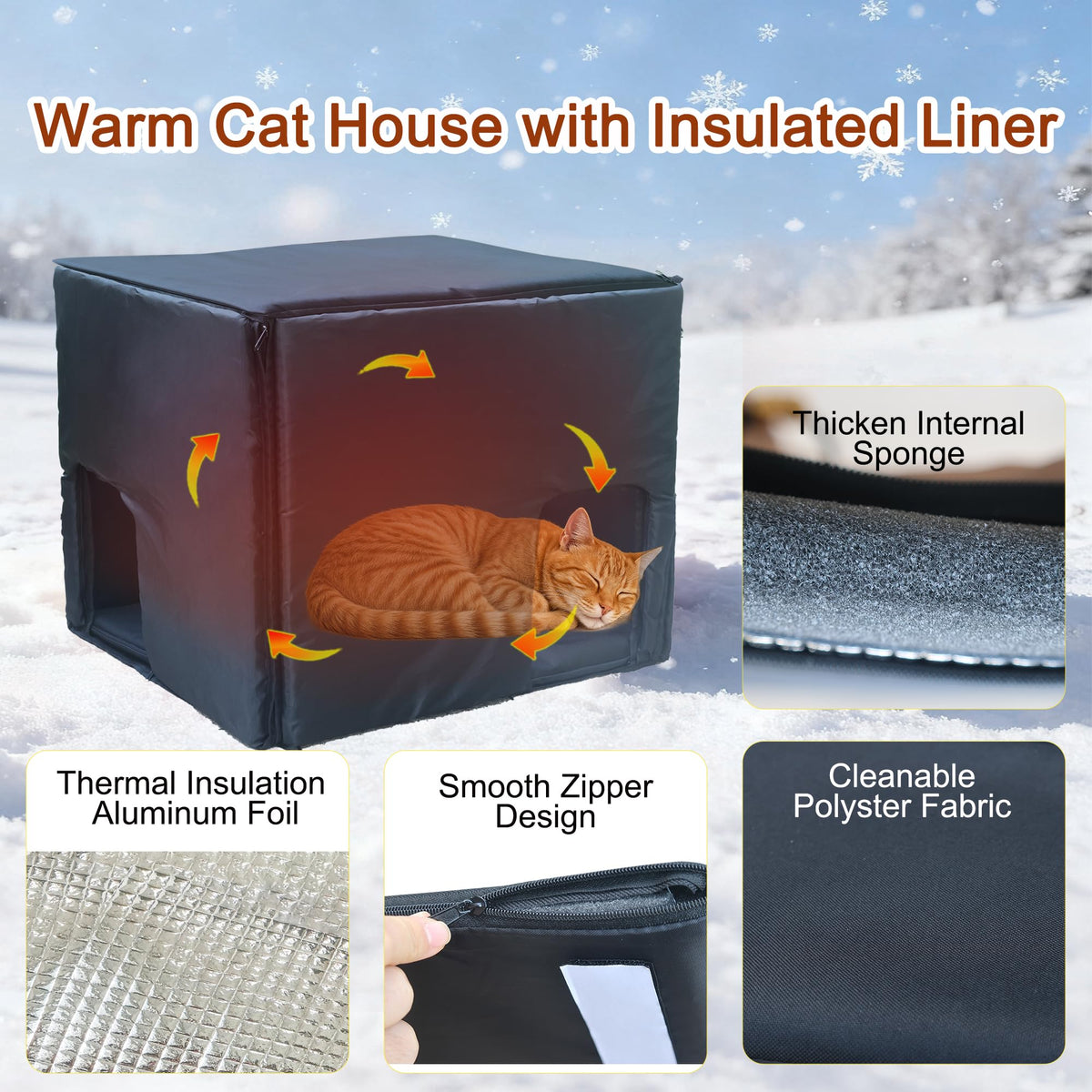 Insulated Outdoor Weatherproof Plastic Cat House E41254