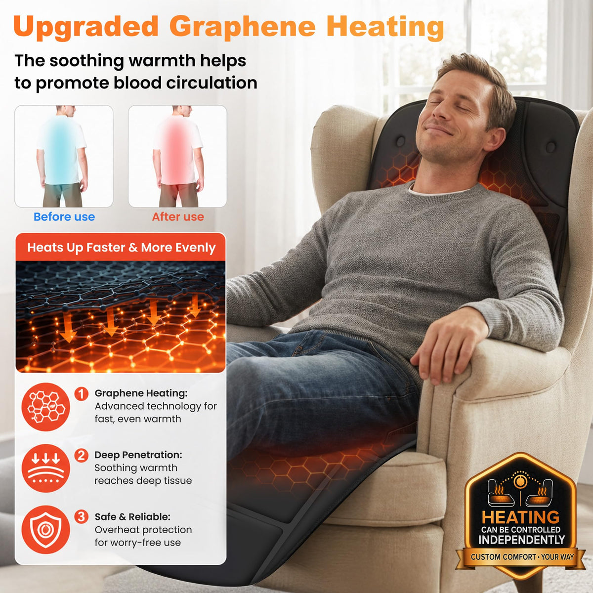 Full Body Massage Mat with Heat K5004