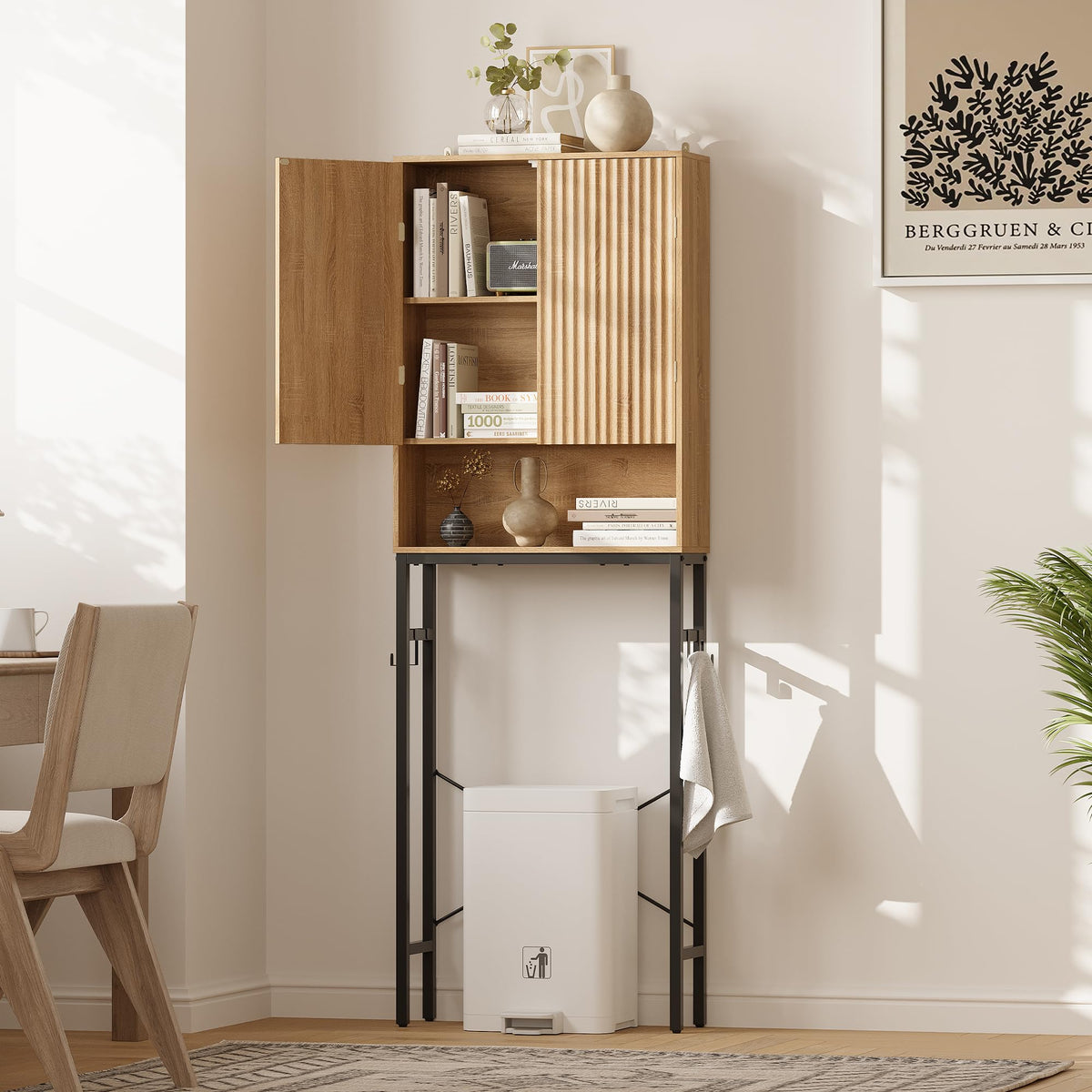 Freestanding Tall Wood Over The Toilet Storage Cabinet F568