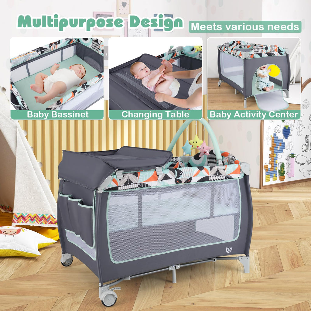 4 in 1 Pack and Play Portable Baby Playard with Bassinet Z269619