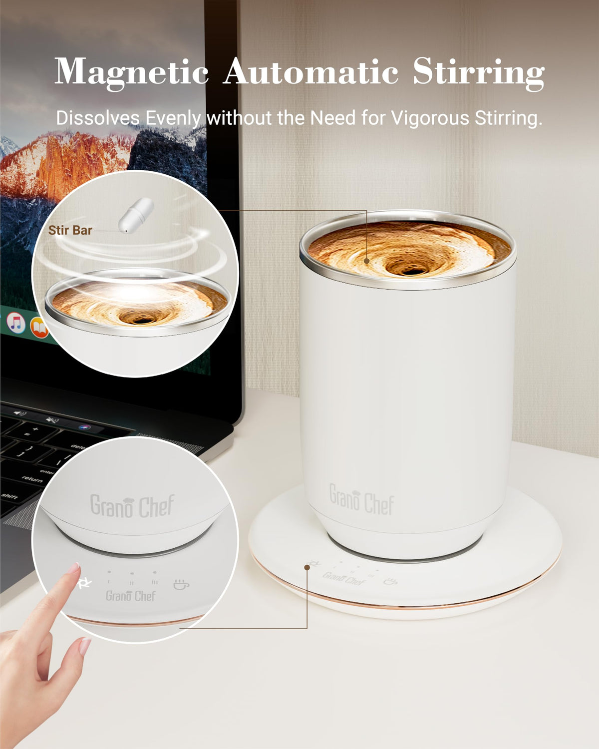 Self-Heating 10oz Temperature Controlled Coffee Mug with Dripper S700